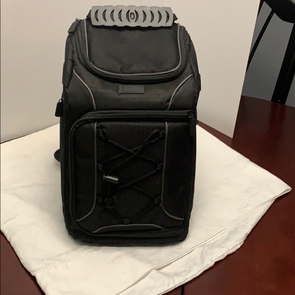 Black backpack camera bag